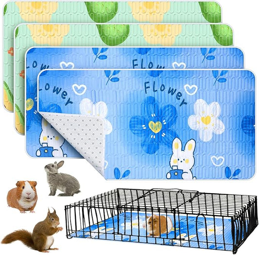 4 Pcs Reusable Washable Bedding, Waterproof Pee Pads for Hamsters, Rabbits, Squirrels - 18"