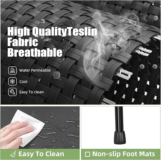 Ekisemio Cooling Breathable Elevated Dog Bed with Metal Frame for Large Dogs, Black