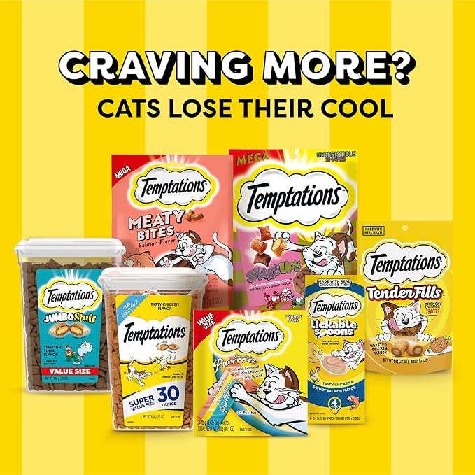 Temptations Cat Treats Classic Crunchy and Soft Cat Treats, Tempting Tuna Flavor, 6.3 oz. Pouch (Pack of 10)