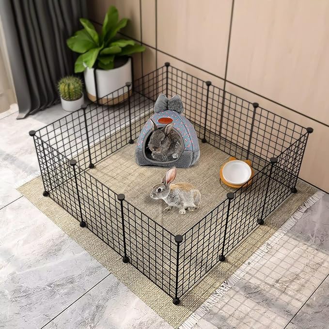 YUEPET Bunny Bed Warm Guinea Pig Cave Beds Cute Bowknot House Big Hideouts Cage Accessorie for Dwarf Rabbits Hamster Bunny Ferrets Rats Hedgehogs Chinchilla（Flower）