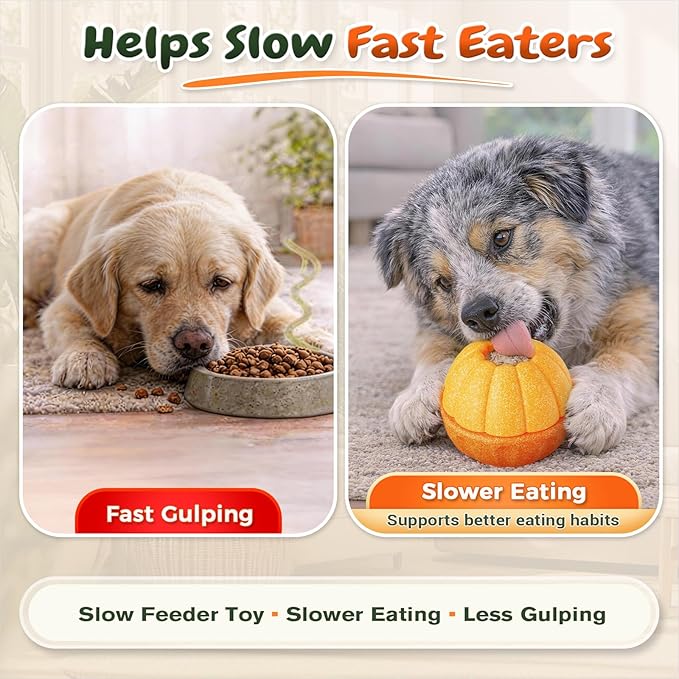 KADTC 2 Pack 3-in-1 Dog Frozen Treat Ball, Large Size, No-Transfer Fill & Freeze Lick Cup, Treat Dispenser & Tough Chew Toy, Long-Lasting Enrichment Toy for Dogs, Orange-Shaped