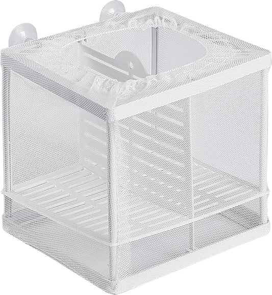 Pawfly Fish Tank Breeder Net Aquarium Fish Breeder Box with Nylon Mesh & Suction Cups Separation Net Small Fish Fry Hatchery Incubator Hatching Box for Baby Fish Shrimp Betta