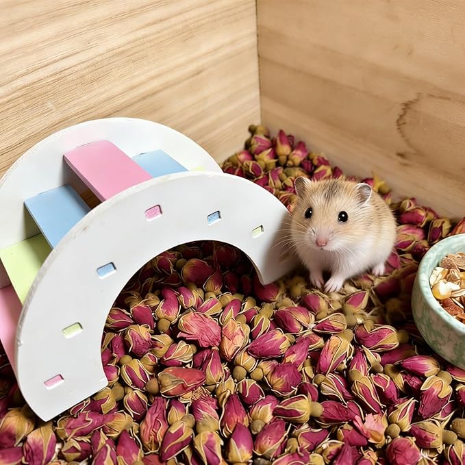 Hamster Bedding Habitat 200G/7.0oz Hamster Forage Flowers Cage Accessories for Rabbit Gerbil Mouse Guinea Pig (200G)