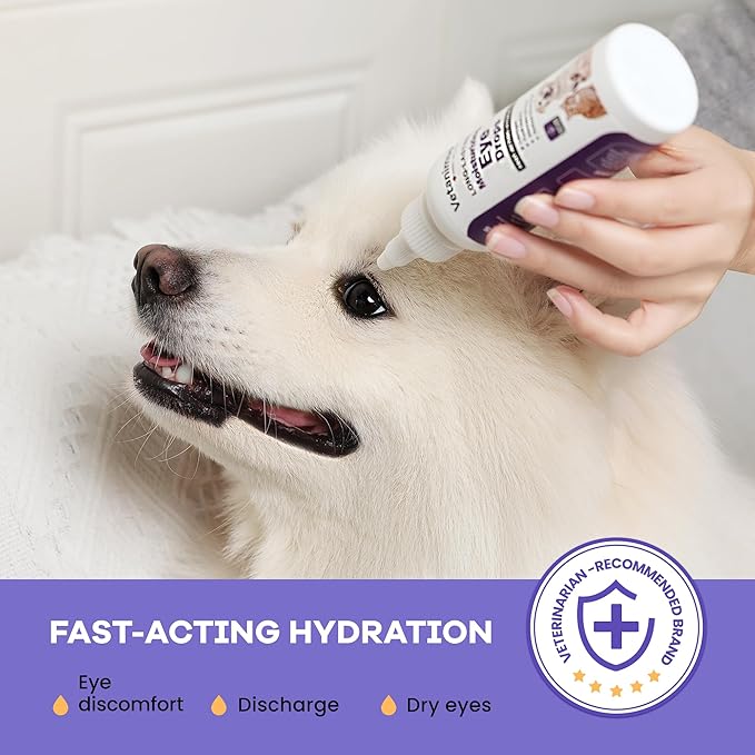 Refreshing Moisturizing Eye Drops 150ml/5 fl.oz for Dogs, Cats, and Livestock Fast-Acting Hydration