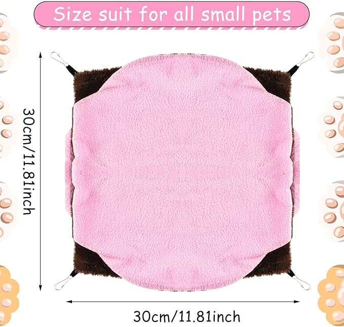 3 Tier Ferret Rat Hammock,Guinea Pig Cage Accessories,11.8x11.8 Inches,Pet Cage Hanging Bunkbed Hammock for Small Animals,Guinea Pig,Ferret,Kitten,Squirrel,Chinchilla,Rat,Parrot