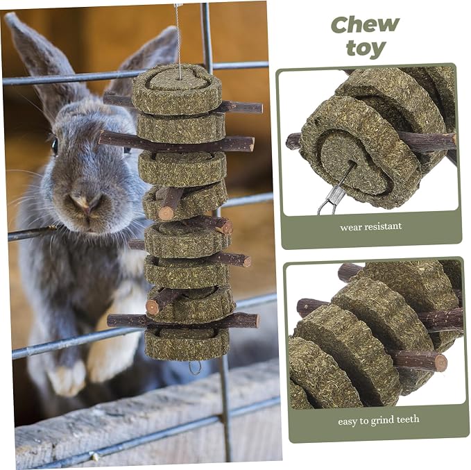 BESPORTBLE Natural Chew Toy for Rabbits and Guinea Pigs Molar Teeth Cleaning Treats 100% Natural Grass Snack for Small Pets Teeth Care for Rabbits and Chinchillas