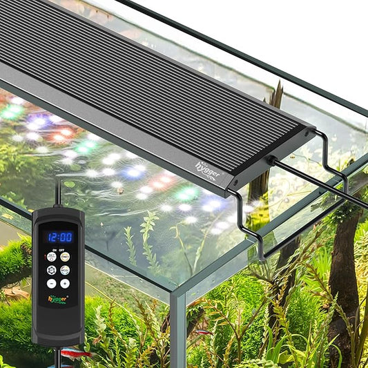 hygger Aquarium Light, 40W Full Spectrum Fish Tank LED Light, 24/7 Remote Control Adjustable Timer, Brightness and Color, Extendable Bracket, Power-Off Memory Plant Growth Lamp, Fits 30-36 Inch Tank