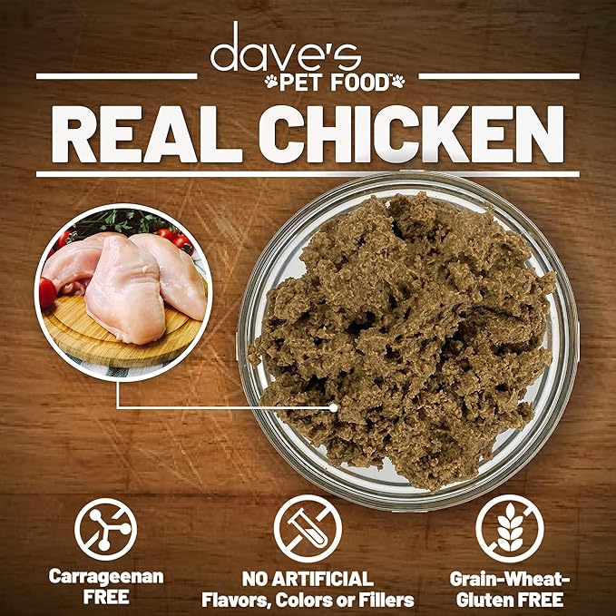 Dave's Pet Food Kidney Support for Cats (Chicken & Chicken Liver in Broth) - Low Phosphorus & Low Protein Wet Cat Food for Renal Health - No Prescription Needed - 3 oz (Case of 12)