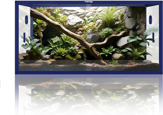 Phailozoo 120 Gallon Bearded Dragon Tank,Stackable Reptile Enclosure with Front Sliding Tempered Glass Doors,Easy Assembly Aluminum Frames Reptile Tank for Snake & Lizard