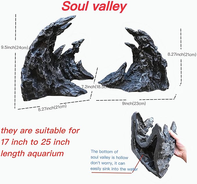 AWXZOM Large 'Soul Valley' Aquarium Ornaments Extra Large Aquarium Decorations Superior Landscaping (Soul Valley 18inch)