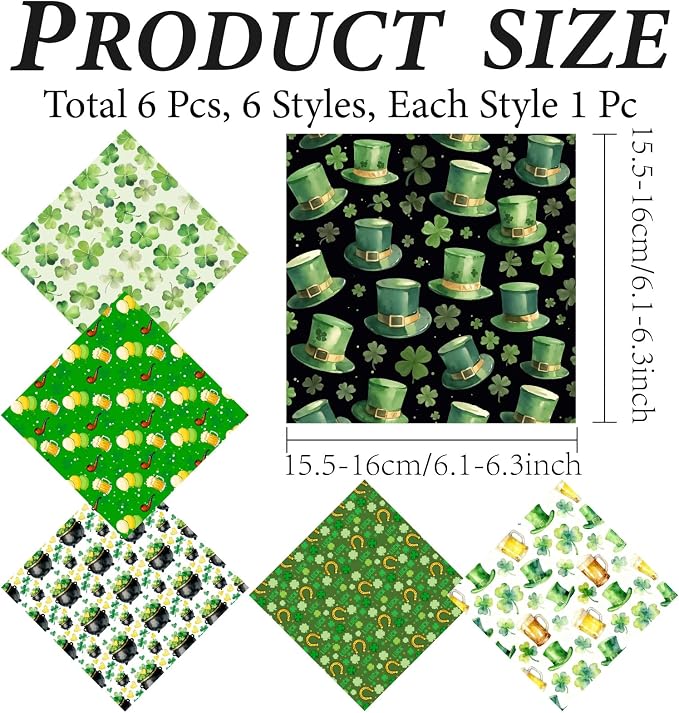 CREATCABIN 6Pcs Glasses Cleaning Cloth Green Microfiber Cleaning Cloths Clover Glasses Cleaner Wipes Soft Microfiber Reusable for Easter Eyeglasses Camera Lens Laptops Screens Phone 6 x 6 Inch