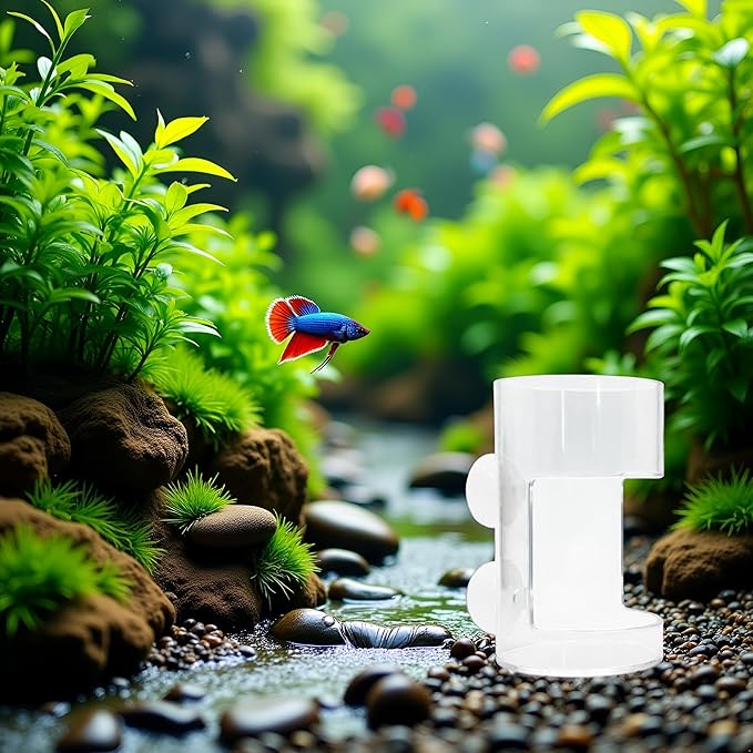 Clear Betta Fish Feeder - Fish Feeding Tube, Shrimp Feeding Dish, Betta Feeders with Suction Cup, Transparent Aquarium Feeders Bird Feeder, Fishs Tank Accessories
