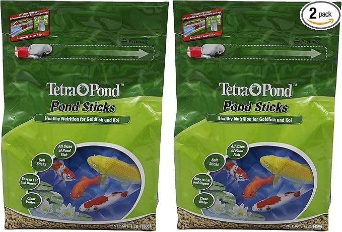 TetraPond Pond Sticks, Healthy Nutrition for Goldfish and Koi (Pack of 2)