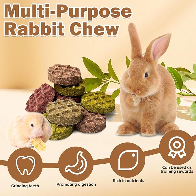 PINVNBY 20PCS Bunny Chew Toys Small Animal Molar Snacks for Teeth Rabbit Treats for Hamster, Chinchilla, Guinea Pig, Squirrels, Gerbils and Small Animals