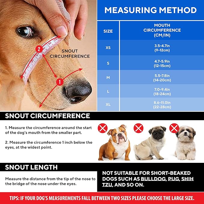 Evollax Extra Large Dog Muzzle - Air Mesh XL Dog Muzzle to Stop Biting, Barking and Chewing