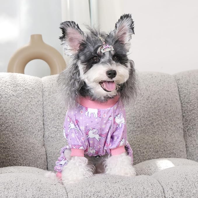CuteBone Dinosaur Costume Dog Pajamas, Stretchy Spandex Crystal Velvet Sleepwear Coat for Small Dogs, Soft & Warm Pet Outfit Clothes for Cold Weather, Cozy Pullover Design COSP11S