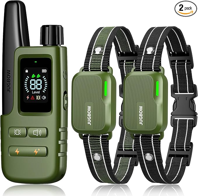Dog Shock Collar 2 Dogs (10-120Lbs) - 4200FT Dog Training Collar with Remote IPX7 Waterproof Electric Collar with 4 Training Modes, Security Lock, Rechargeable e-Collar for All Breeds, Sizes