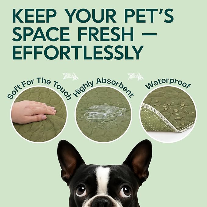 Washable Pee Pads for Dogs 23x35 – Reusable Puppy Pads for Pee Potty Training & Indoor Dog Potty – Nonslip & Large Waterproof Pet Mat, Whelping Pad