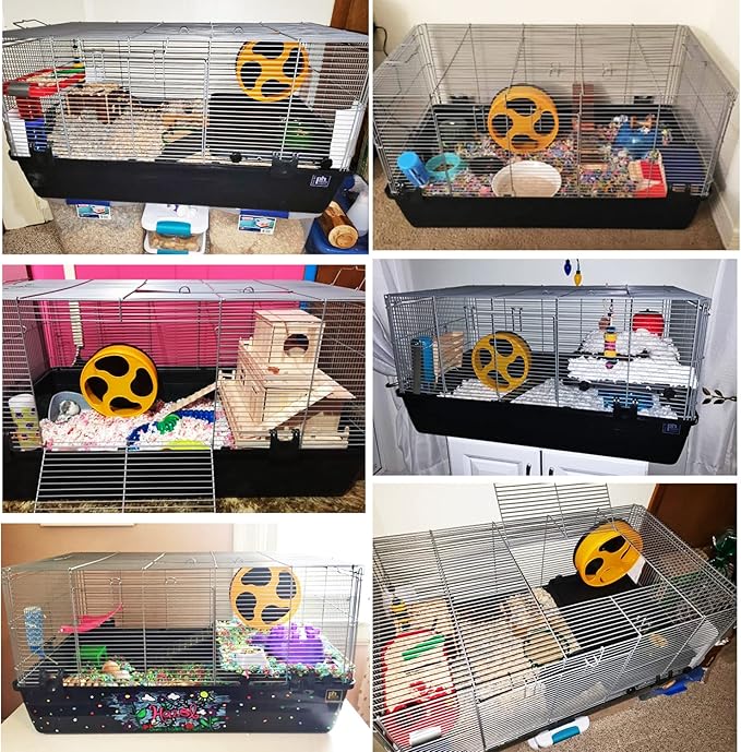 Colossal Castle Hamster Cage Set - New Hamster Supply Starter Package Kit - Includes Cage, Exercise Wheel, Food Dish, Water Bottle, Accessories