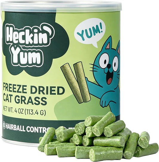Freeze-Dried Chicken Cat Dental Treats with Cat Grass & Prebiotics, Sticks for Indoor Cats Digestive & Hairball Support, 4 oz