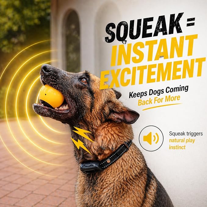 Squeaky Dog Ball for Fetch – Floating Rubber Ball for Water Play, Easy to Spot, Keeps Dogs Engaged, Durable for Pool, Lake & Outdoor Use, 2.7 Inch for Small & Medium Dogs