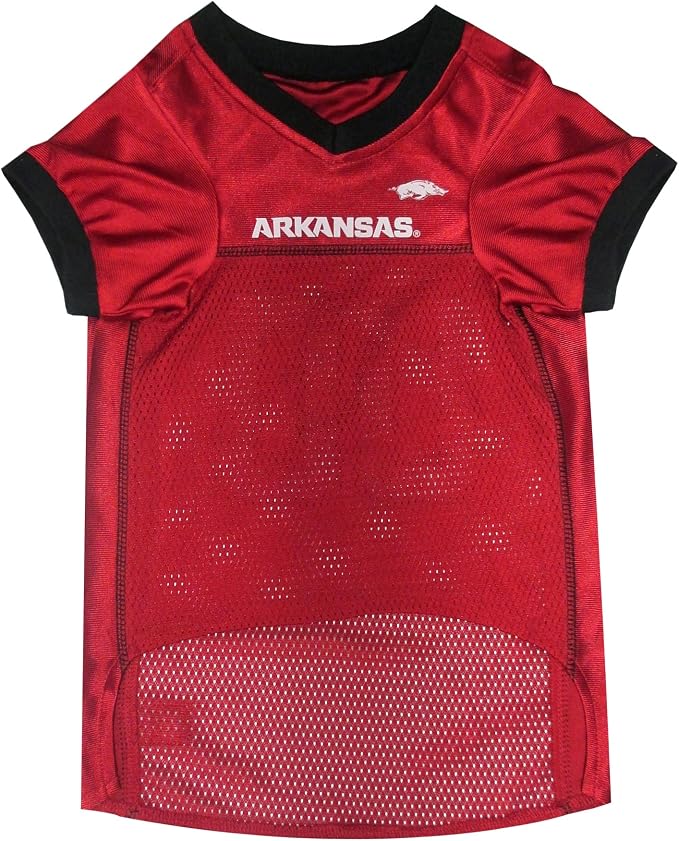Pets First NCAA College Arkansas Razorbacks Mesh Jersey for DOGS & CATS, X-Large. Licensed Dog Jersey with your Favorite Football/Basketball College Team