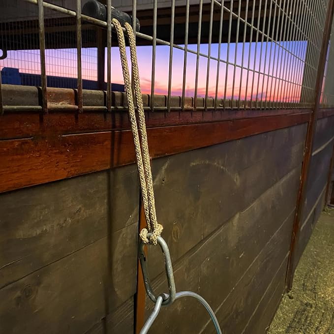 hay chix Horse Bucket Strap for Stalls | Bucket Hanger for Water Buckets | Multipurpose Hanging Strap for Trailer, Barn, Stable, and Horse Show Use | Easy to Use, Durable | 14 Inch, R. Gold