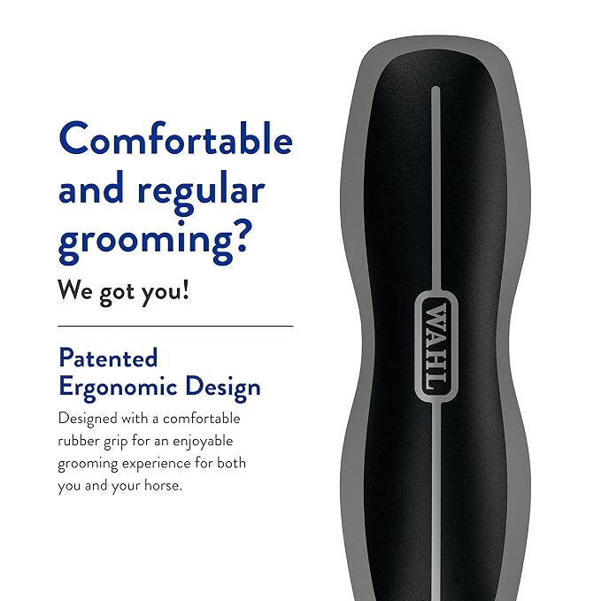 Wahl Professional Animal Equine Grooming Stiff Body Horse Brush, Black (#858705)
