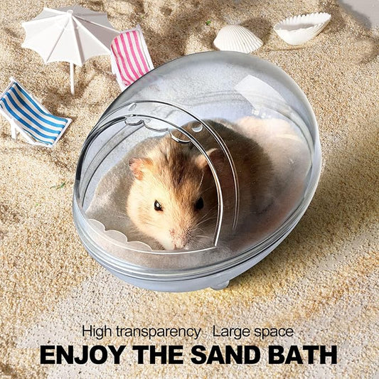 lazYYzal Hamster Bathroom,Hamster Bathtub Box,dust Bath for Hamster,Hamster Sand Bath Container,Hamster Bath,Hamster Bathing Bowl,Transparent Hamster Bathtub Toilet for Hamster Accessories (L)