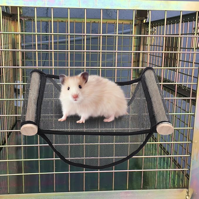 Hemoton Small Pet Ferret Hammock Bed Breathable Nylon Mesh Large Hanging Hideout for Summer Cage Accessories