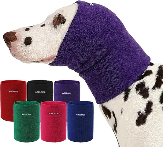 Dog & Cat Calming Hoodie – Soft Double-Layer Ear and Neck Cover for Anxiety Relief & Noise Protection, Elastic Pet Head Wrap for Grooming, Bath, Drying & Fireworks