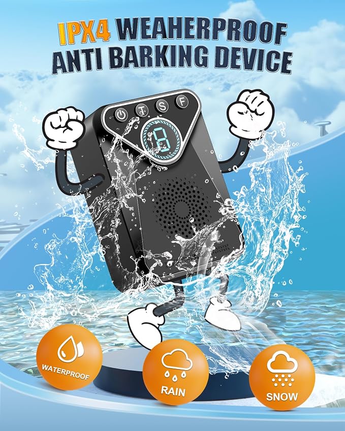 Anti Barking Device for Dogs - 9 Modes 33 FT Range Ultrasonic Anti Barking Deterrent, Rechargeable Bark Control Device, Waterproof Dog Barking Deterrent Devices Barking Silencer for Indoor&Outdoor