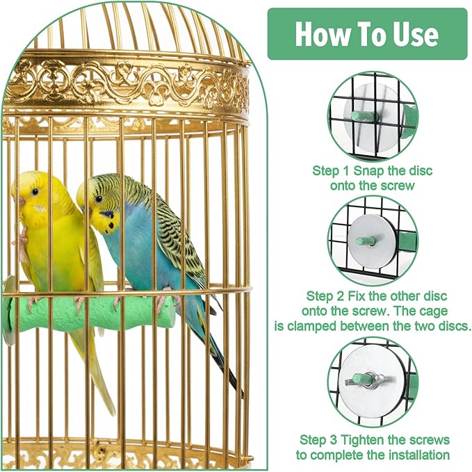 2PCS Bird Perches for Cage, Bird Beak Grinding Stone, Parrot Stand Claw Trimming Chewing Toy Accessories for Budgies Parakeets Cockatiels Conures Supplies (S)