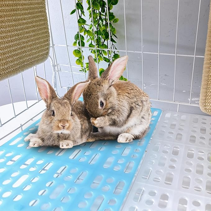 Hamiledyi 8Pieces Rabbit Feet Pad Hole Leak Water Design for Plastic Bunny Cage Mat Foot Resting Pad
