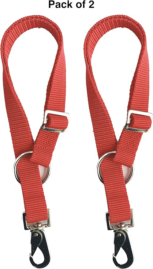 Majestic Ally Pack of 2 Horse Water Bucket Strap Hangers - Adjustable 18” to 30” length – for Indoor or Outdoor Use