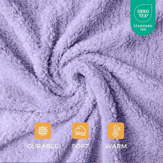 1 Pack 3 Calming Blankets Fluffy Premium Fleece Pet Blanket Soft Sherpa Throw for Dog Puppy Cat Purple Medium (30" x20")