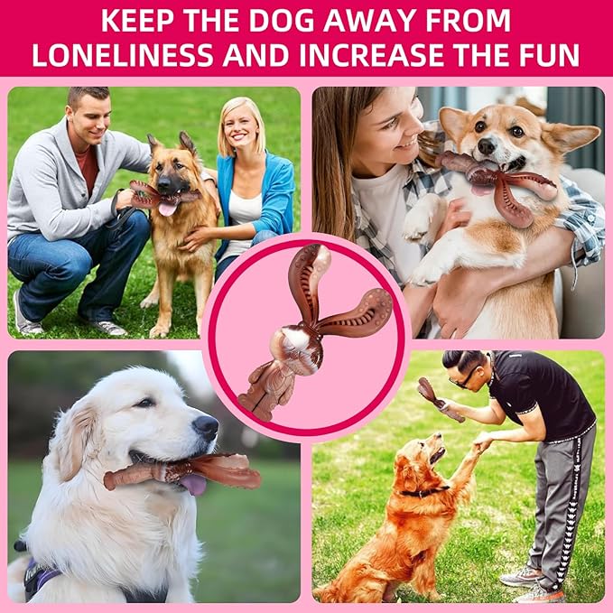 Indestructible Dog Toys for Aggressive Chewers, Tough and Durable Chew Toys for Large Medium Dogs, Interactive Dog Chew Toys to Keep Them Busy (A Rabbit)