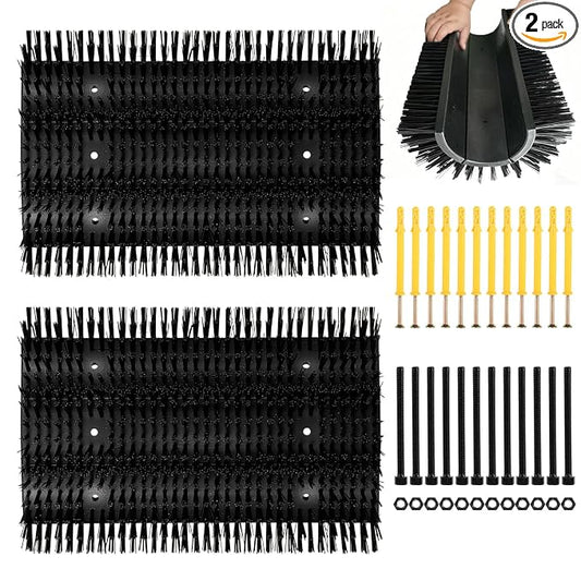 Extra Large Size Livestock Scratching Brush, Upgraded Horse/Goat/Cow/Cattle Scratcher Brush for Grooming, Itch Relief Horse Scratcher Brushes Kit with Two Sets of Mounting Screws(2-Pack,Black)