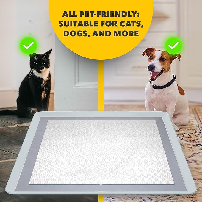 TidyFriend 2 Pack Dog Pee Pad Holder Tray - Fits Up to 24” x 24” Pee Pad Holder for Dogs - Stable Grip, Raised Edges, Quick-Wipe Silicone Surface Dog Pad Holder for Indoor Flooring Protection (Grey)