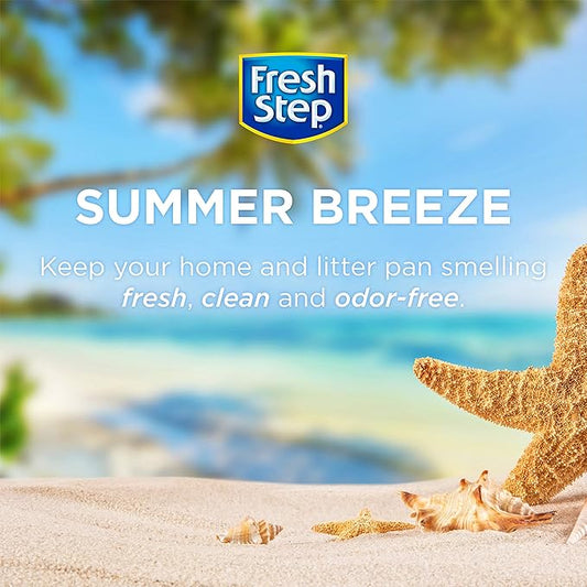 Fresh Step Cat Litter Crystals Deodorizer, Non Toxic Odor Neutralizing Crystals for Litter Boxes that Help Control Smells and Keep Home Areas Fresh, Summer Breeze Scent, 70 Ounce