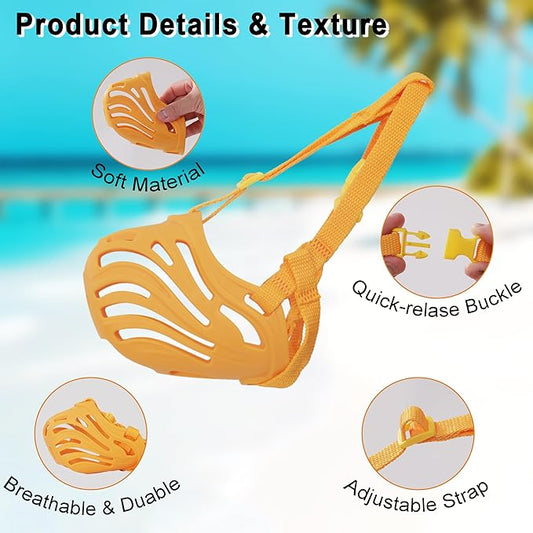 Dog Muzzle for Large Dogs Silicone Dog Muzzle, Dogs can Pant and Drink to Prevent Biting, Chewing and Barking (Orange, L-6)