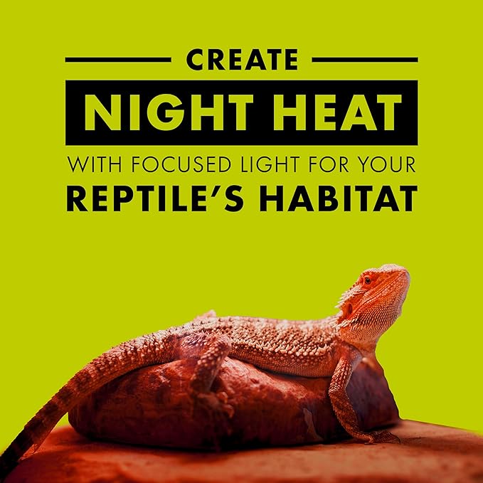 Zilla Reptile Terrarium Incandescent Heat Spot Bulb, Night Red, 150 Watts
