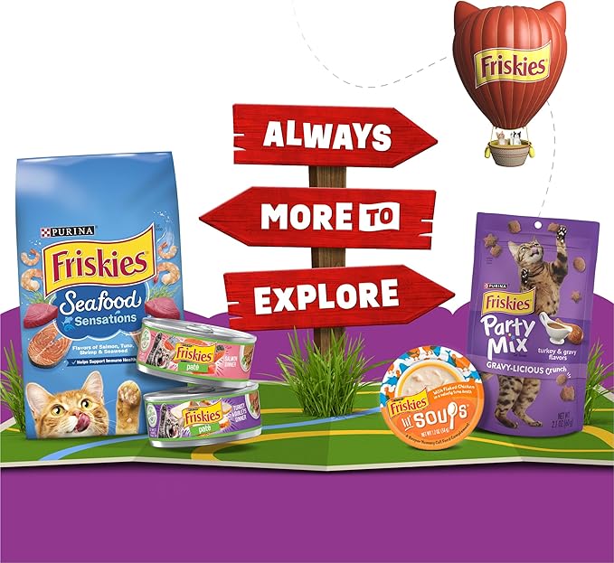 Friskies Purina Pureed Cat Food Topper,Lil’ Shakes with Enticing Chicken Lickable Cat Treats - 1.55 oz. Pouches,(Pack of 32)