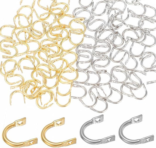 120 PCS Fishing Clevis Easy Spin U-Shaped Brass Links, Quick Changing Fishing Spinner Clevis Spinnerbait Spinner Blade for Lure Making Fish Freshwater Saltwater