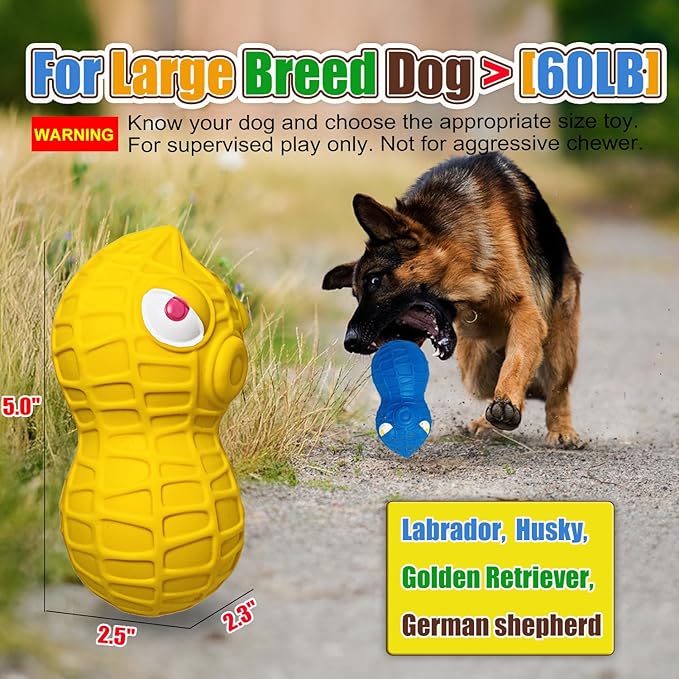 HOLYSTEED Latex Squeaky Dog Toys for Large Dogs – Natural Latex Dog Squeaky Balls for Dogs Big, Soft Rubber Dog Squeak Toys with Squeaker, Interactive Fun for Indoor & Outdoor Play
