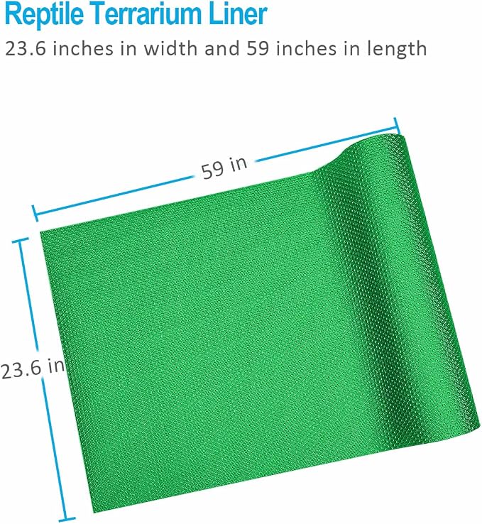 Bearded Dragon Tank Accessories, 120 Gallon Reptile Terrarium Mat Liner, Bearded Dragon Substrate for 4x2x2 Reptile Enclosure, Green