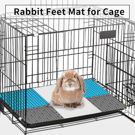 BNOSDM Rabbit Feet Pad 6 Pcs Rabbit Cage Mat Floor Plastic Bunny Resting Mat with Hole for Guinea Pig Chinchilla Ferret Small Animal (Gray)