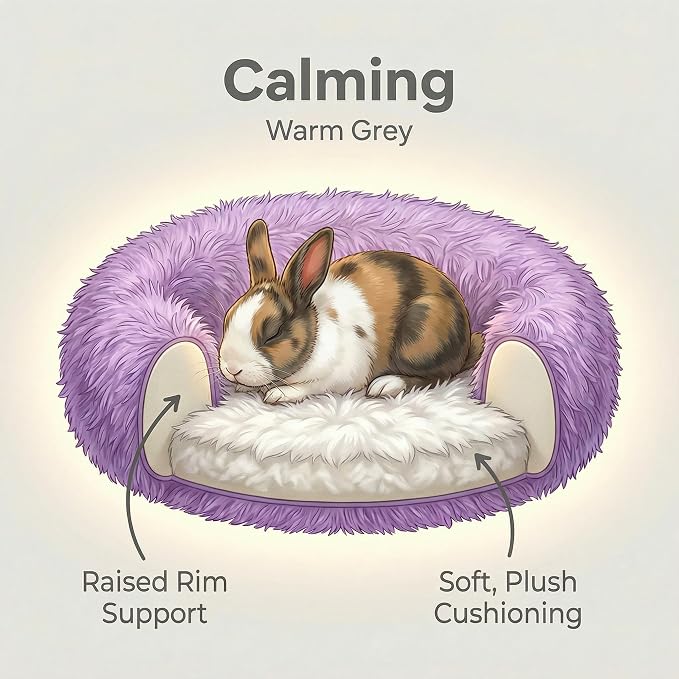 Guinea Pig Bed 11.8 Inch for Small Animal，Washable Small Animal Beds，Hideout Soft & Comfortable Donut Bed for Dwarf Rabbits/Hamster/Hedgehog/Ferrets,Purple