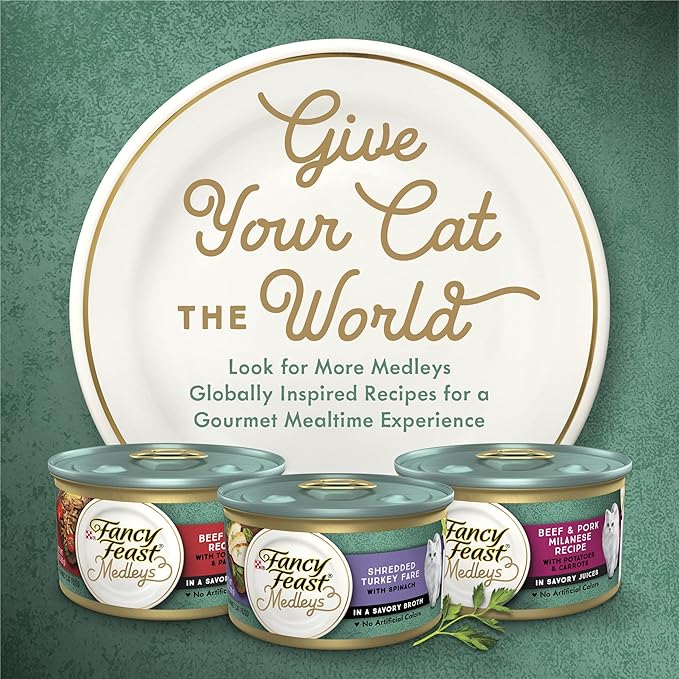 Purina Fancy Feast Wet Cat Food, Medleys White Meat Chicken Tuscany With Long Grain Rice & Greens - (Pack of 24) 3 oz. Cans