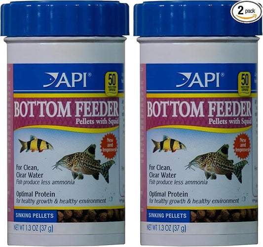 API Bottom Feeder PELLETS with Shrimp Fish Food 1.3-Ounce Container (Pack of 2)